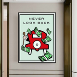 Monopoly Never Look Back Karten-Leinwandkunst