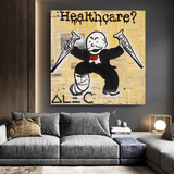 Alec Monopoly Healthcare Medical Newspaper Canvas Wall Art