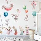 Peter Rabbit Watercolor Bunny Wall Stickers for Baby Nursery and Kids Room Decor