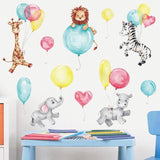Animals hanging from Balloons Wall sticker | Nursery Wall Murals | Gifts for kids