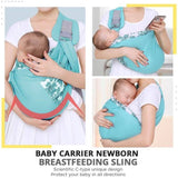 Baby Wrap Carrier | Newborn Sling Dual Use | Infant Nursing Cover | Carrier Mesh Fabric Breastfeeding