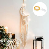 Boho Moon and Star Dream Catcher Macrame Wall Hanging | Bohemian Home Decor Girls Kids Nursery Christmas Ornament Decoration Gifts