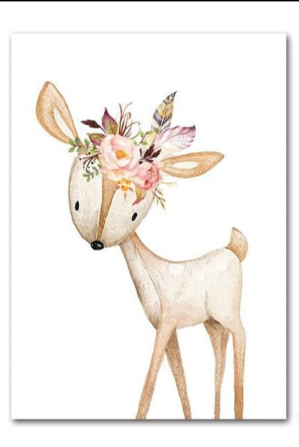 Adorable Deer and Fox Name Delights: Baby Name Poster Collection