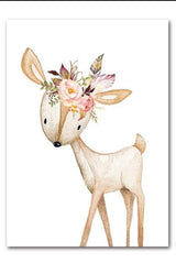 Adorable Deer and Fox Name Delights: Collection d'affiches de noms de bébé