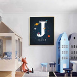 Space Personalized Baby Name Poster - Nursery Wall Decor