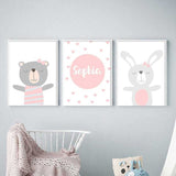 Tender Tails: Rabbit and Bear Hugs Canvas Poster Collection