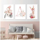 Bunny Trails: Personalized Baby Name on Wheels Poster Collection