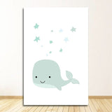 Little One's Treasures Whale Design - Baby Name Poster