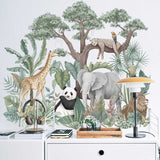 Forest Animal Large Tree Wall Stickers | Nursery Room Jungle Wall Decals | Woodland Jungle Theme Wall Decal