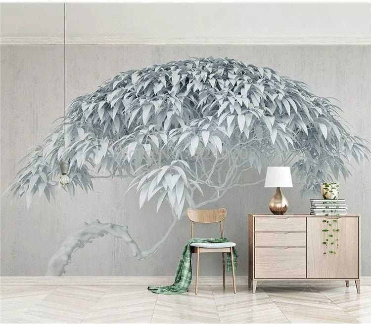 Nature-Inspired Willow Tree 3D Wallpaper for Stylish Interiors