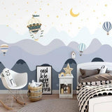 Air Balloons over Mountains - Kids Room Wallpaper