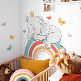 Elephant on Rainbow Wall Sticker: Unique Décor