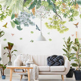 Birds and Leaves Living room Wall Stickers | Leaf Wall Decals for Bedroom