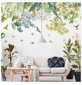Birds and Leaves Living room Wall Stickers | Leaf Wall Decals for Bedroom