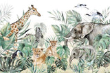 Jungle Friends Gathering Wallpaper Mural