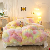 Super Shaggy Coral Fleece Mink Velvet Quilt Duvet Cover Set | Warm Cozy Bedding Set