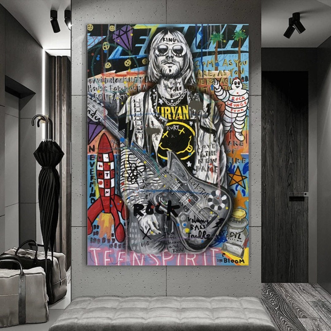 Kurt Cobain Singer Canvas Wall Art