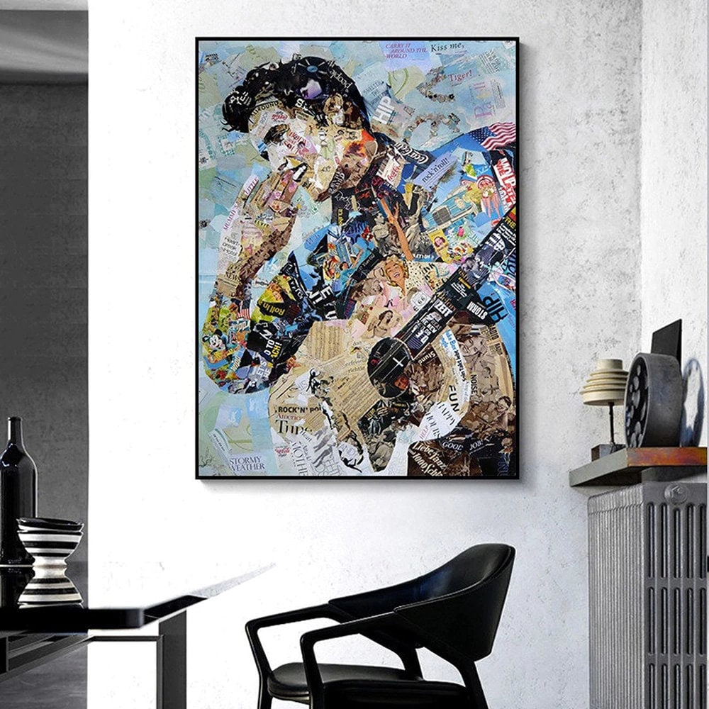 Elvis Presley Singer Portrait Abstract Magazine Wall Art
