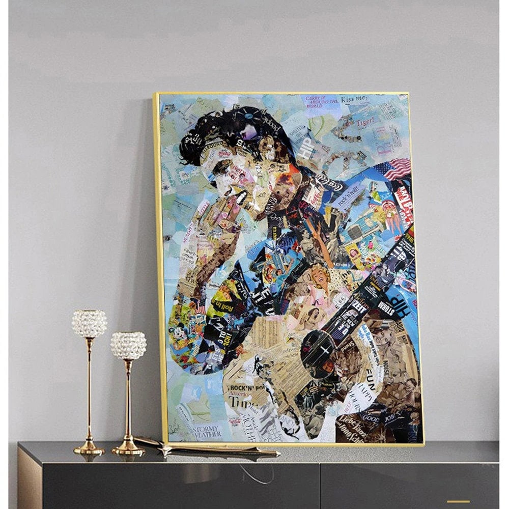 Elvis Presley Singer Portrait Abstract Magazine Wall Art
