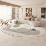 Oval Matisse Crystal Velvet Abstract Grey Linear Rug