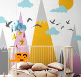 Mountains Nursery Wallpaper Mural - Kids Room Theme