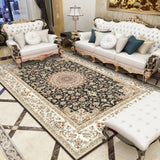 Traditional Persian Off Black King Luxury Rug
